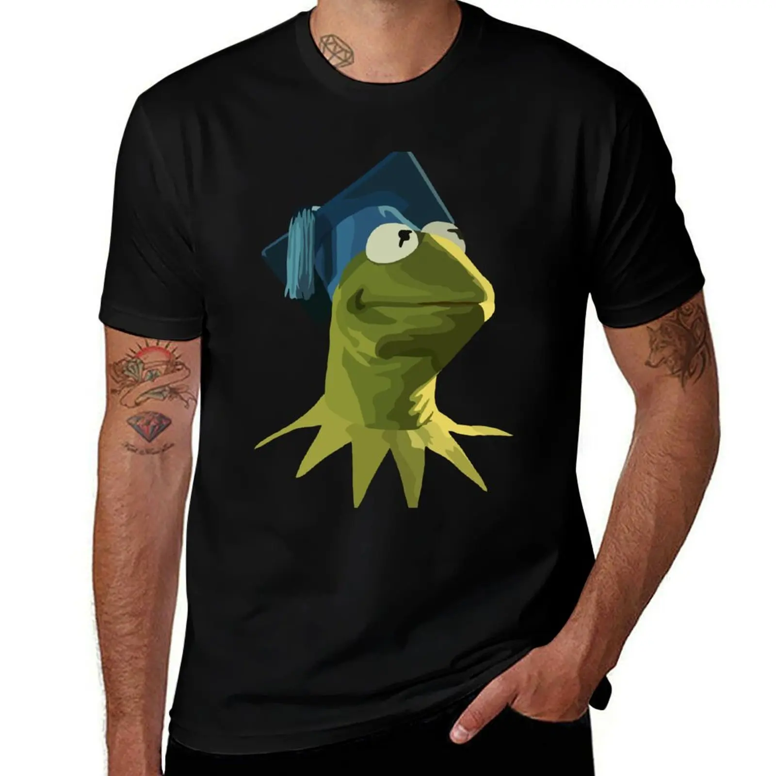 

Graduation Kermit T-Shirt topping funny shirt cotton funny t shirts men