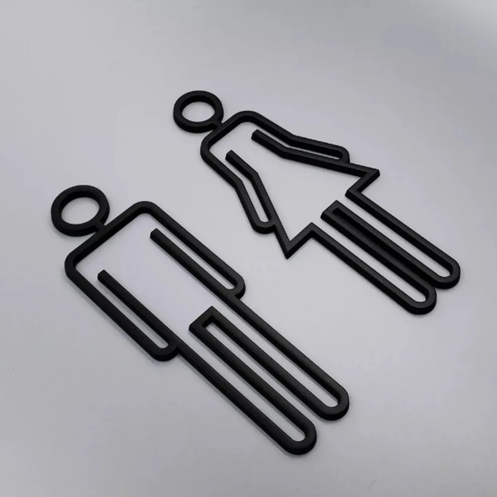 1 Set of Three-Dimensional Hollow Out Bathroom Signs Creative Bathroom Door Signs Bathroom Signage Room Living Room Decoration