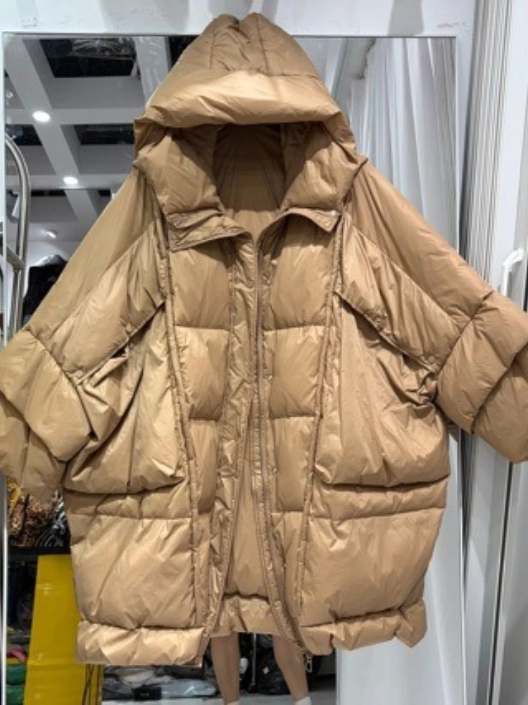 Down Coat 2026 New Women Plus Size Long Length Warm Hooded Loose Extra Large Thick Fluffy Cozy Elegant Stylish Outerwear