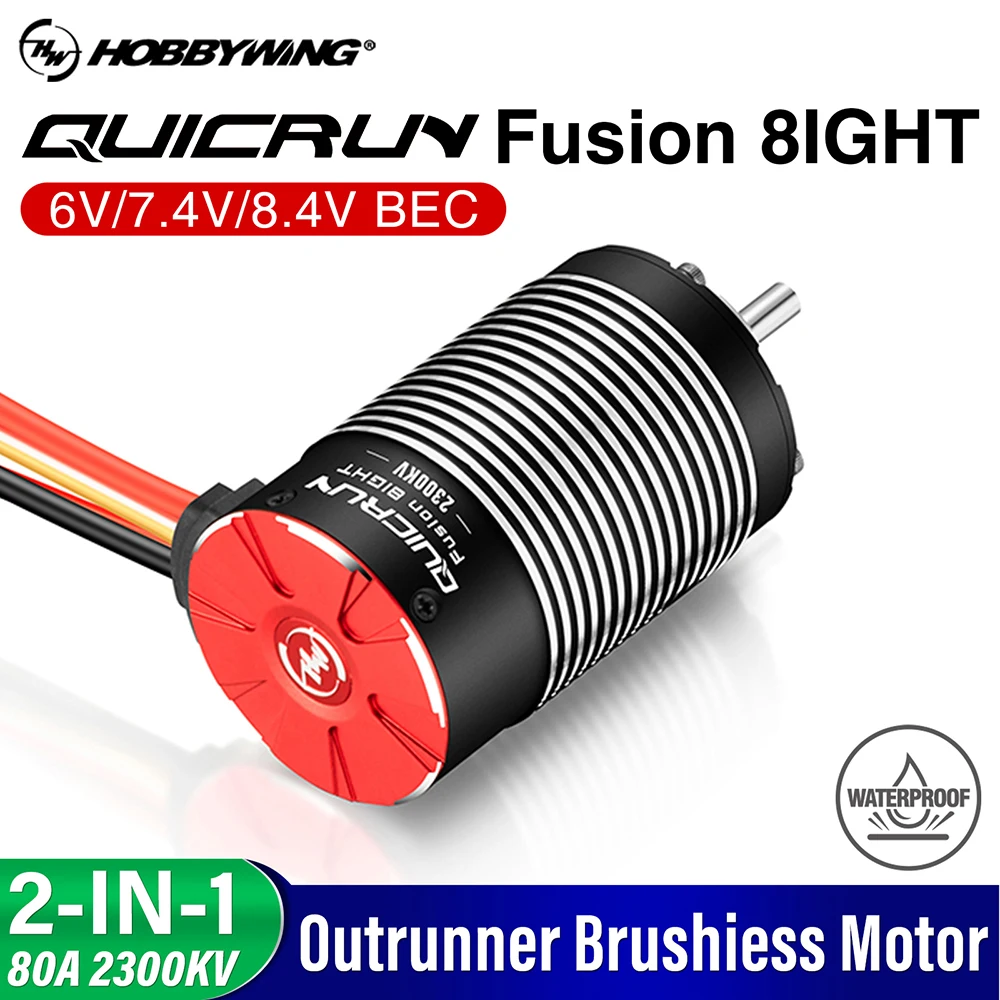 HOBBYWING QuicRun Fusion 8lGHT Brushless 2300KV 2in1 Motor 80A ESC For RC 1 8 Crawler Car