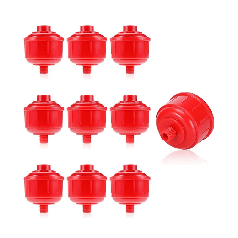 10 PCS Spray Tool Filter 58X68mm Mini Air-Water Filter Red Plastic High-Flow Tool Filter