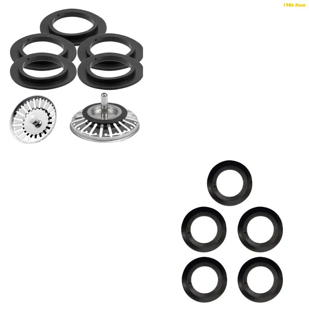 

U1JB Universal Sink Rubber Washer Prevents Water Leakage Waterproof Drain Stopper & Filter Basket Gasket Pads Easy to Install