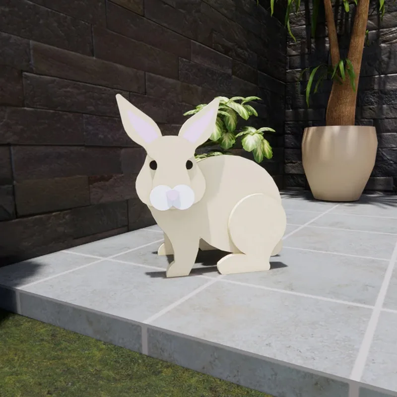 Imagem -05 - Jardim Vaso de Flores Forma de Gato Plantador Vacas Cavalo Ovelha Coelho Urso Elefante Jardim Potes Faça Você Mesmo Pvc Flor Plantador Jardim Decoração da Sua Casa