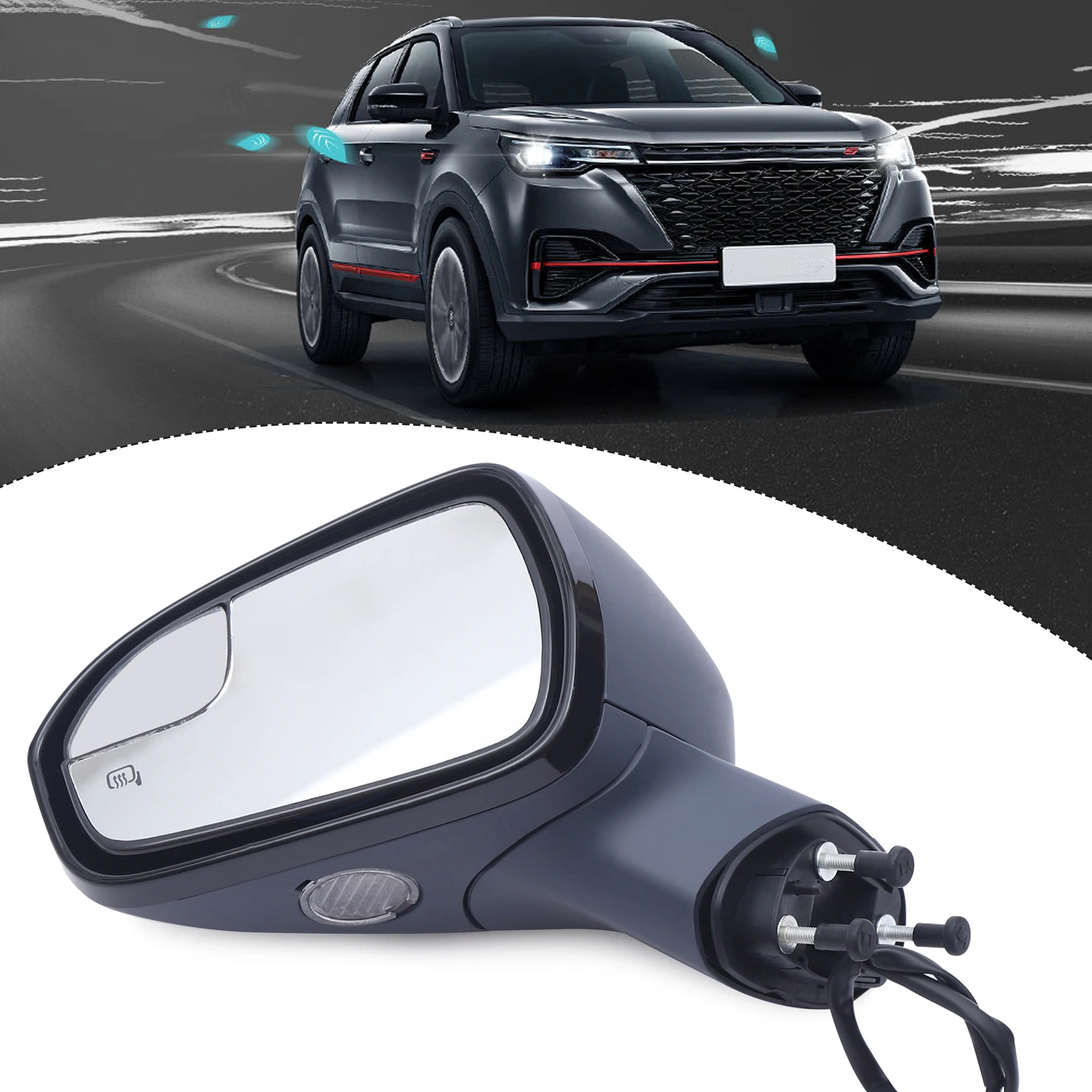 Power Mirror For 2013-2016 Ford Fusion Left and Right Side Manual Fold Paintable With Blind Spot Glass