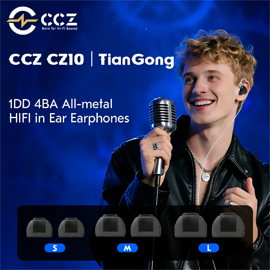 

Наушники-мониторы CCZ CZ10 1DD+4BA, полностью металлические, Hi-Fi, внутриканальные, со съемным кабелем 0,78 мм 2Pin, с шумоподавлением