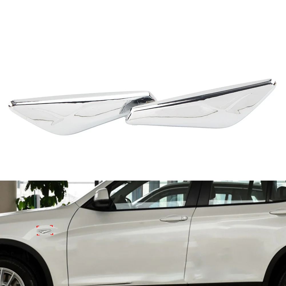 1Pair Chrome Car Front Side Fender Finisher For BMW X3 F25 2009-2017 For X4 F26 2013-2018 51117338569 51117338570