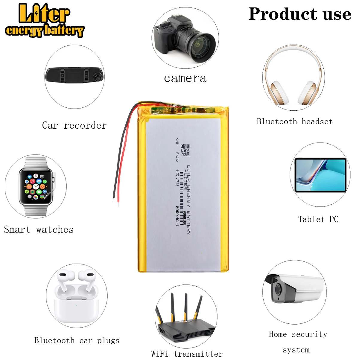 Good Qulity 3.7V,8000mAH 9060100 Polymer lithium ion / Li-ion battery for tablet pc BANK