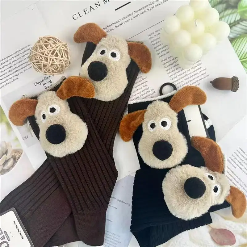 

Cartoon Dog Patterned Women's Socks Christmas Theme Lightweight Breathable Casual Versatile Socks for Comfortable Wear