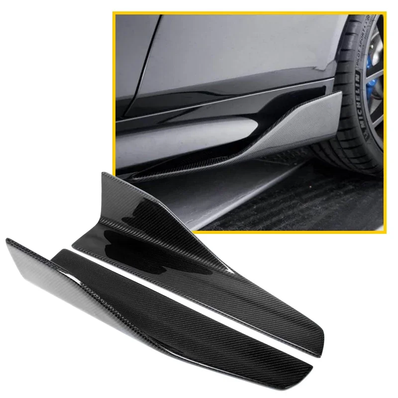 

F Style Carbon Fiber Side Skirts Aprons Side Bumper Lip Spoiler fit for bmw Universal All Cars external decoration