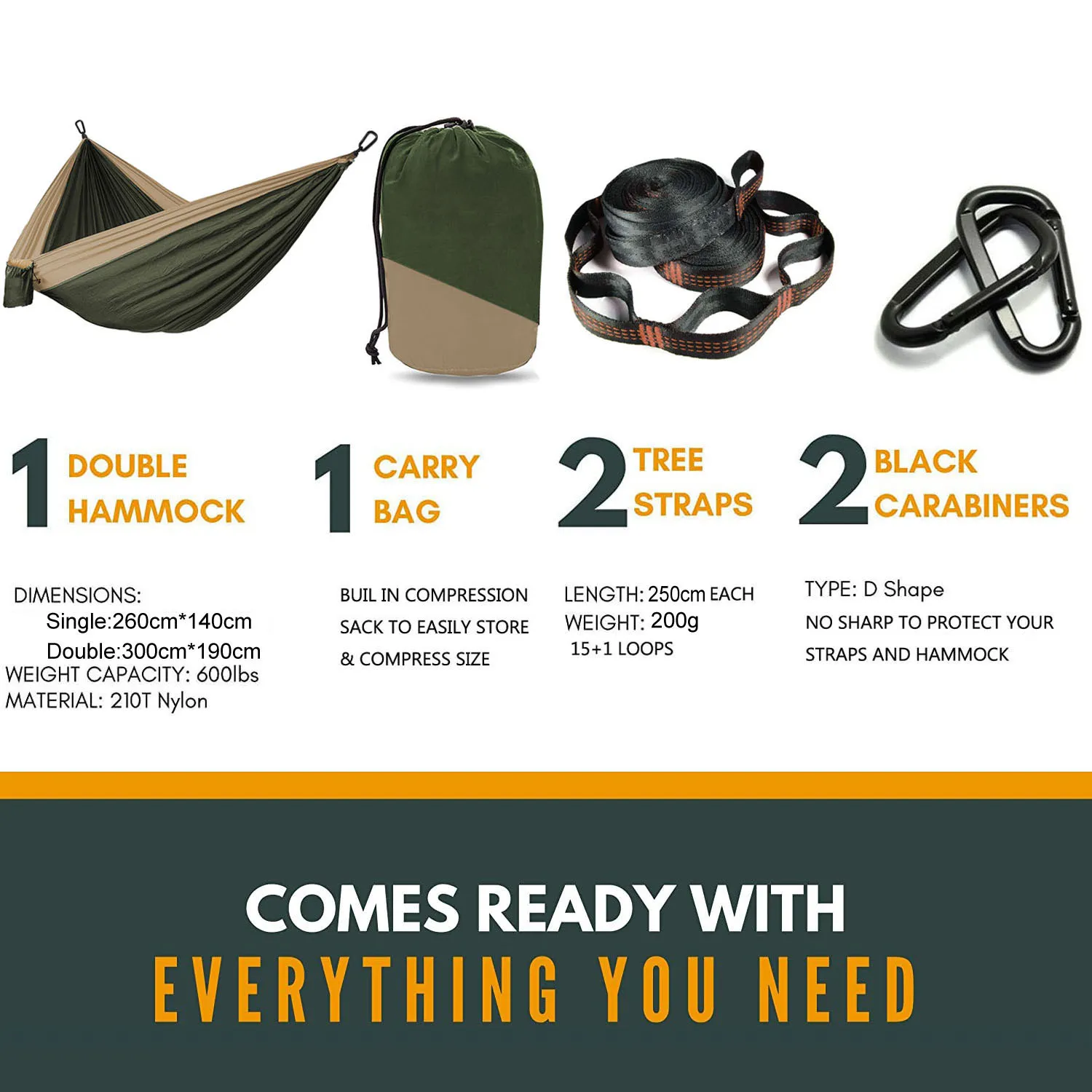 Ultra-light Camping hammocks for outdoor garden swings hammocks with 210T nylon parachute with adjustable loops hammocks straps
