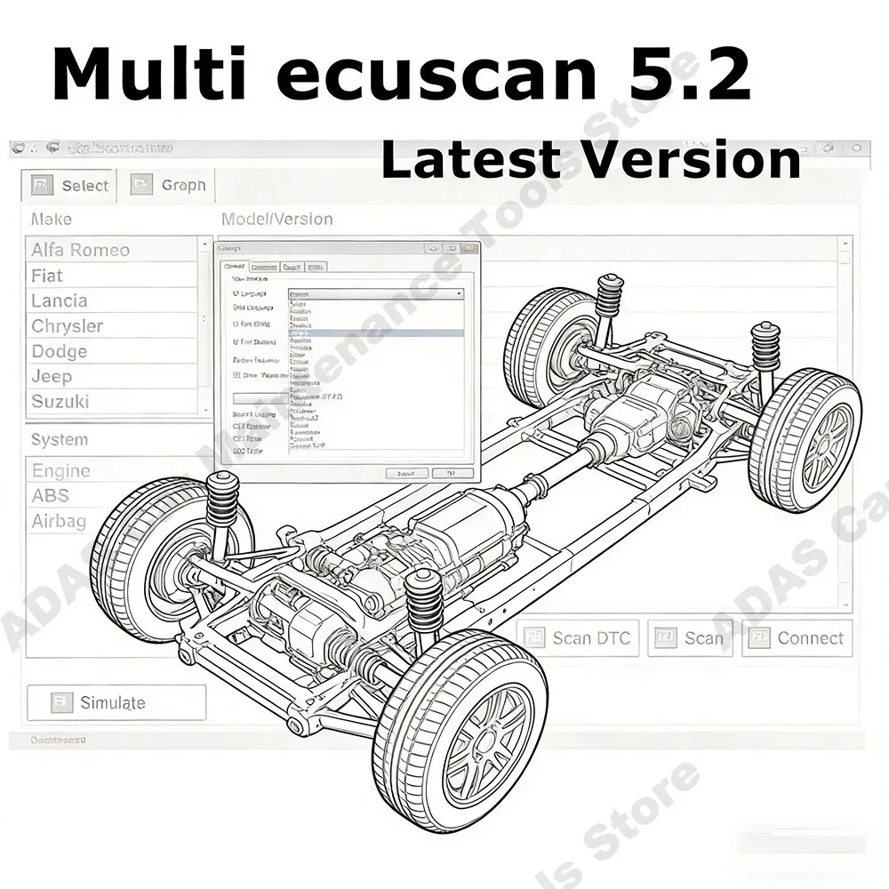 

Новые инструменты для обслуживания автомобилей: программное обеспечение для сканера OBD2 Multiecuscan 5.2 для Fiat/Chrysler/Dodge/Jeep/Suzuki