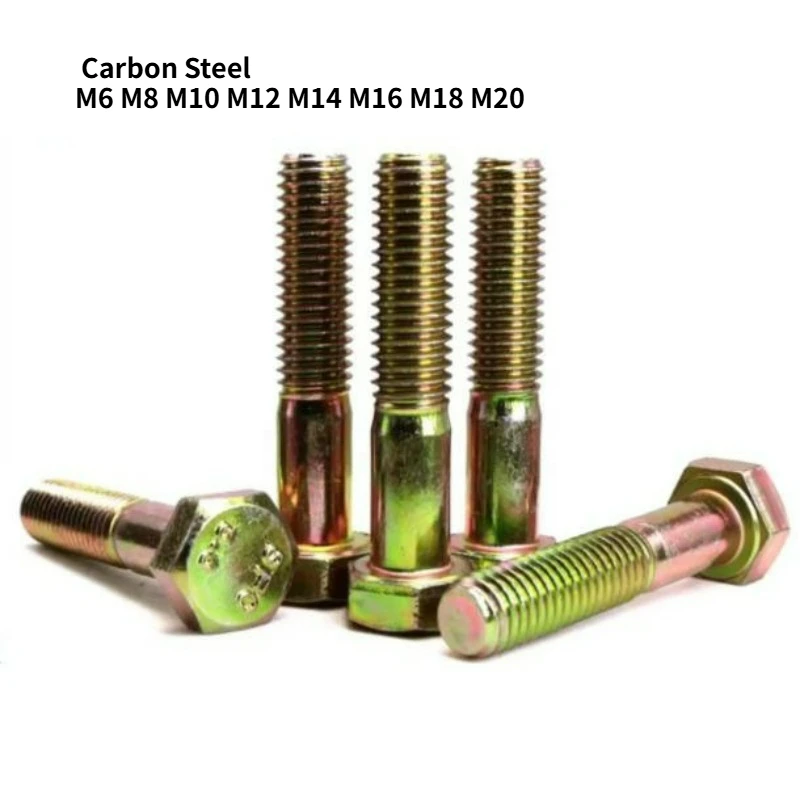 1-20pcs 8.8 Grade Galvanized Outer Hexagon Screw M6 M8 M10 M12 M14 M16 M18 M20 High-strength Outer Hexagon Bolt L=65~150mm
