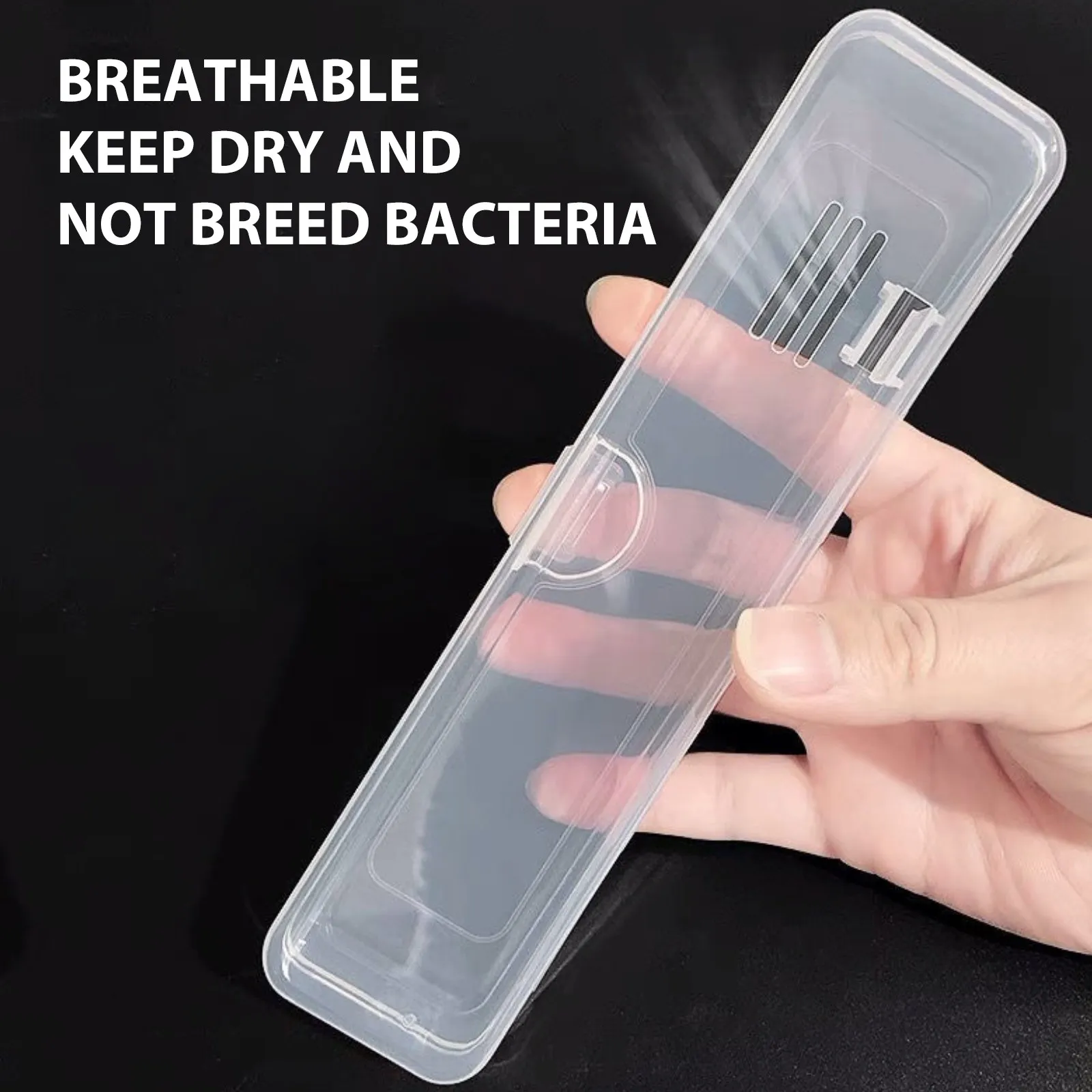 

Travel Toothbrush Holder Compact Plastic Toothbrush Box Excellent Workmanship Airtight Seal for Home Office Outdoor Toothpaste