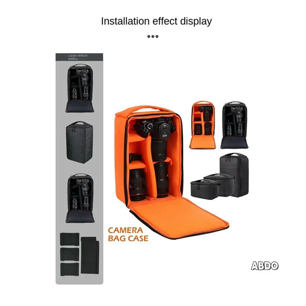 

Camera Bag Digital Dslr Bag Waterproof Multi-Functional Camera Backpack Carry Bag Case Orange Durable Easy Install