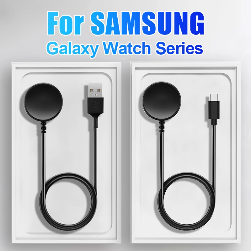 USB C doca magnética de carregamento rápido, carregador para Samsung Galaxy Watch 6 Classic Watch 5 Pro 4 Classic 3 Active 2 1