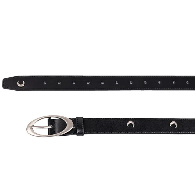 Vintage Women's Fashion Leather Waist Belt with Gothic Buckle Metal Strap for Jeans Trouser And Dress