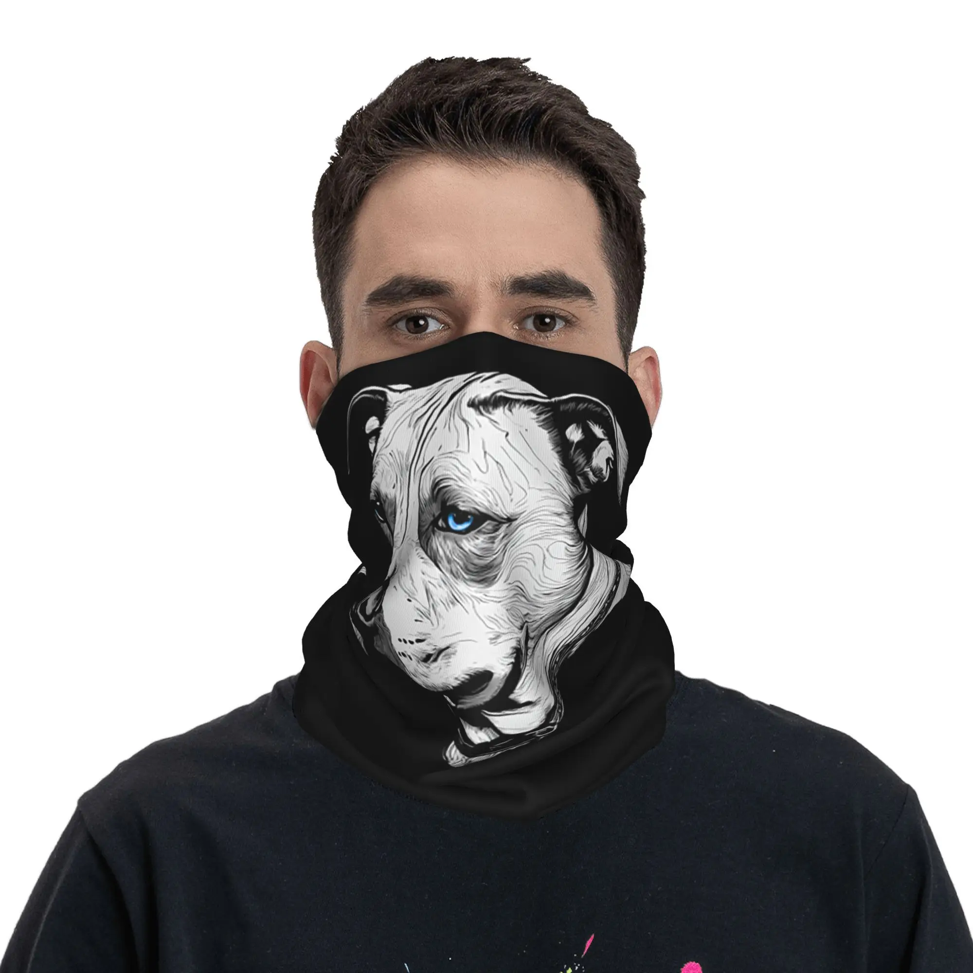 

Минималистичная линия Pitbull с голубыми глазами, бандана, гетры с принтом, маска, шарф, многофункциональная повязка на голову для бега