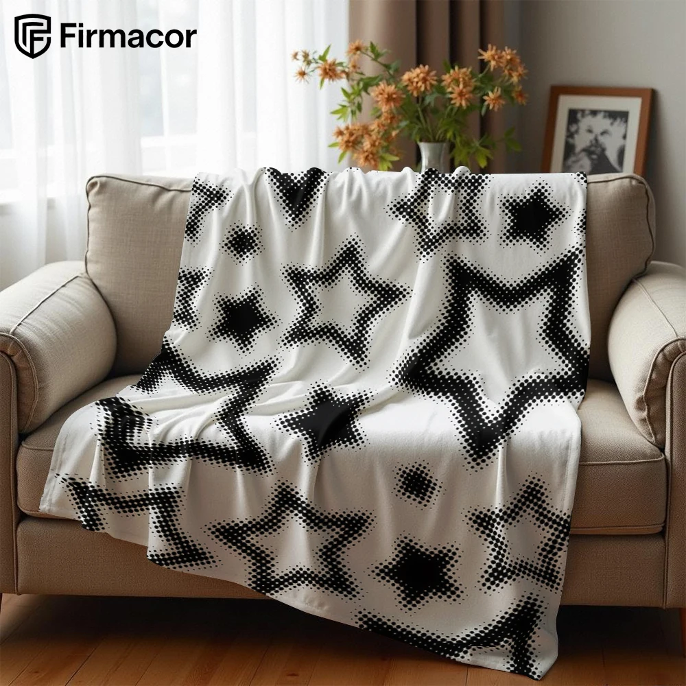 Dot Stars Ultra Soft Sherpa Fleece Blanket Fluffy Warm Halloween Cozy Throw for Sofa Couch Bedroom Gift All season