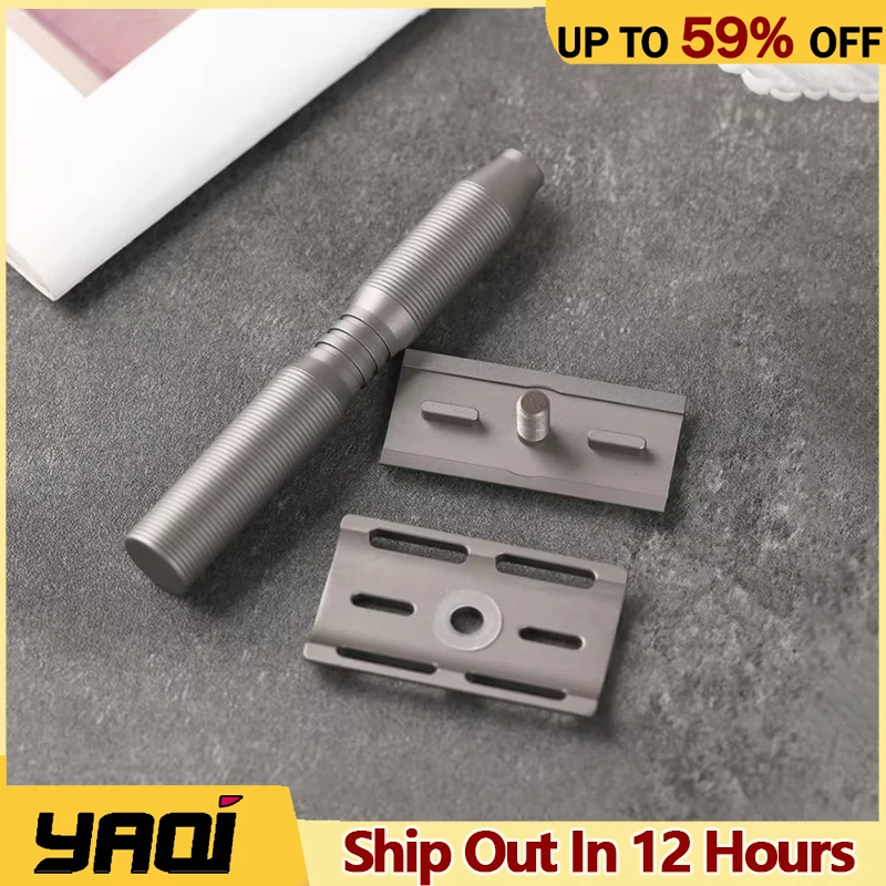 YAQI Ghost Titanium Light Weight Safety Razor With 0.70mm Blade Gap 88mm Length Handle Comfortable Shave For Men Essential Razor