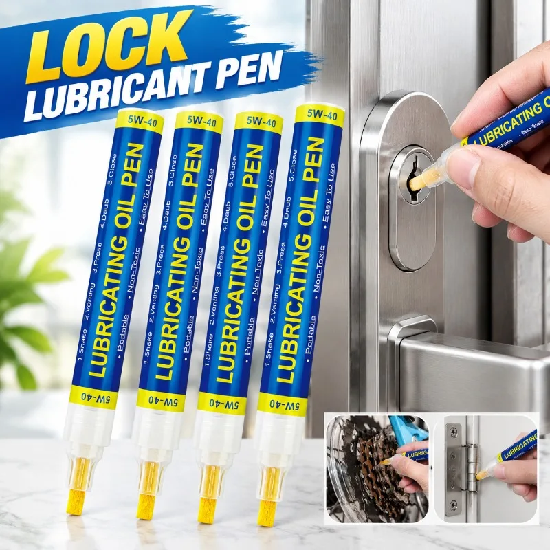Pen Style Lock Cylinder Lubricant, Multi-functional Lock Repair Tool, Mechanical Lubricating Pen for Household Lock Core Smooth