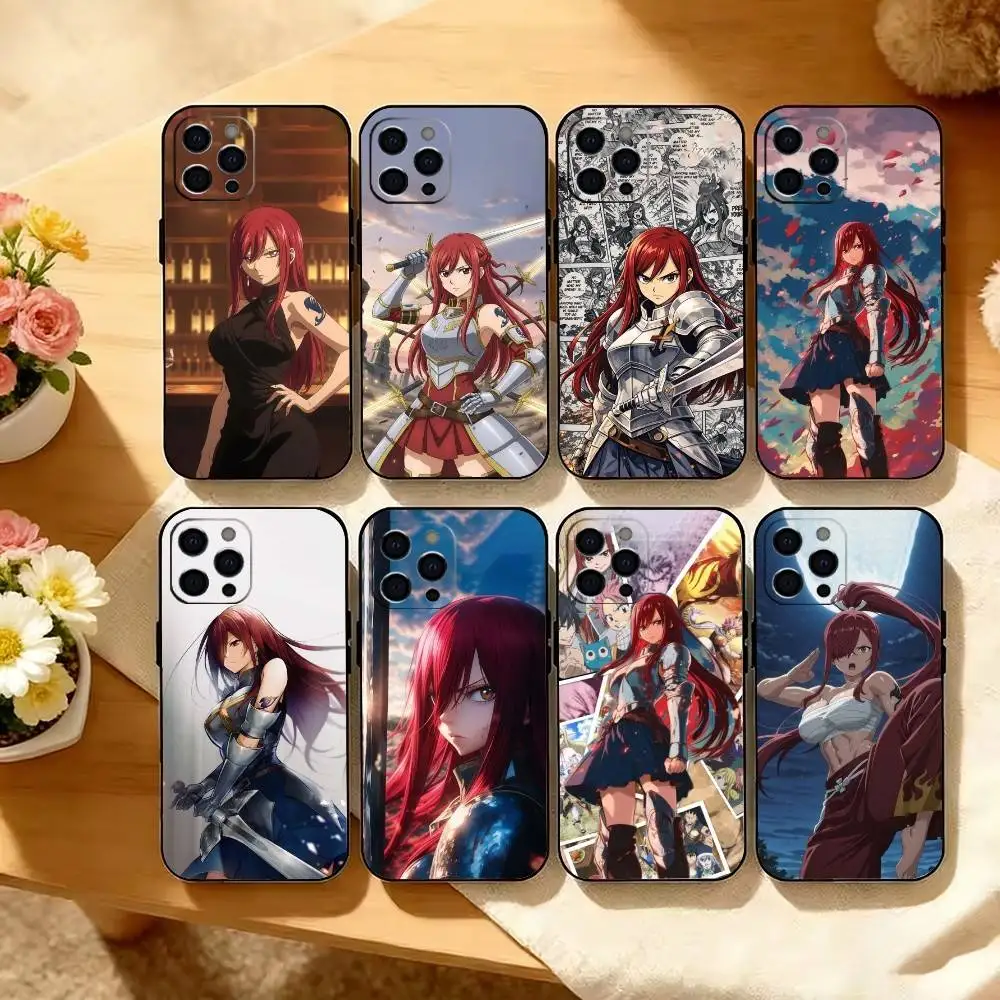 Funda de Silicona Suave para Teléfono F-Fairy T-Tail E-Erza Scarlet, Compatible con iPhone 17, 16, 15, 14, 13, 12, 11, X, XR, Plus, Pro, Max, Plus