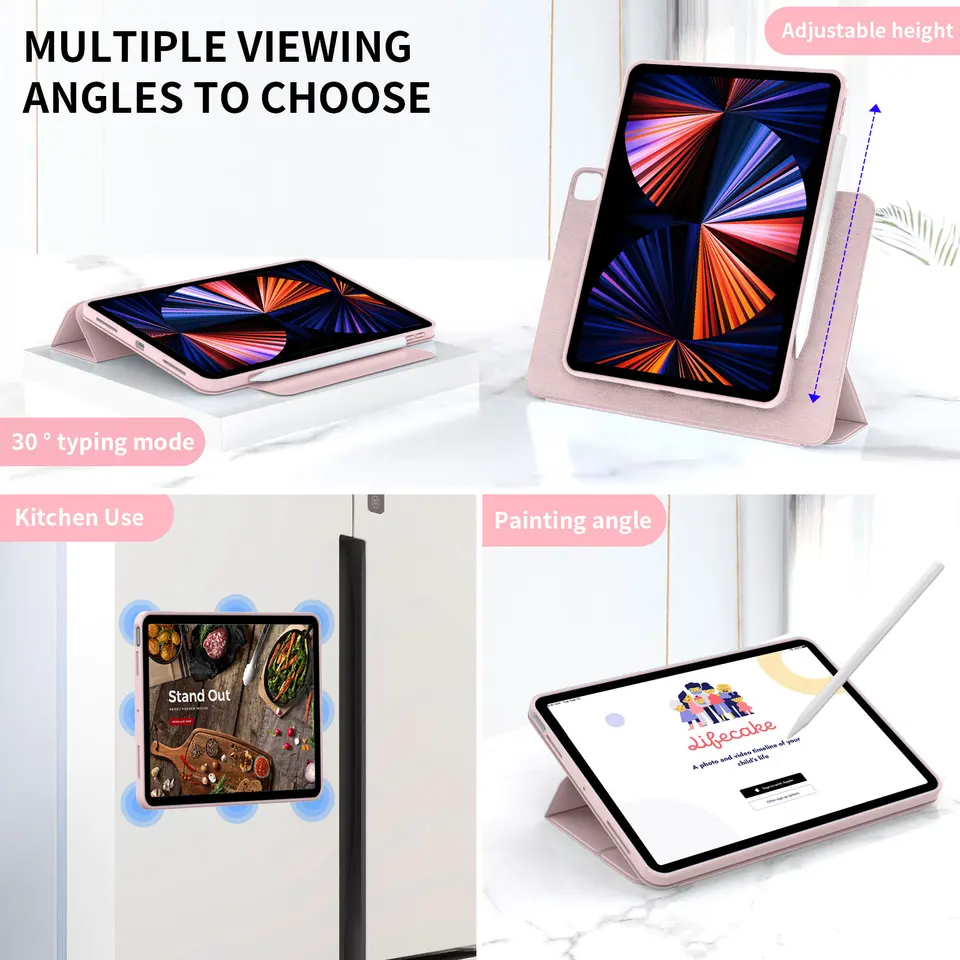 ZOYU iPad Air 4/5 10.9 Pro 11 12.9 インチ磁気ケース、iPad Mini 6