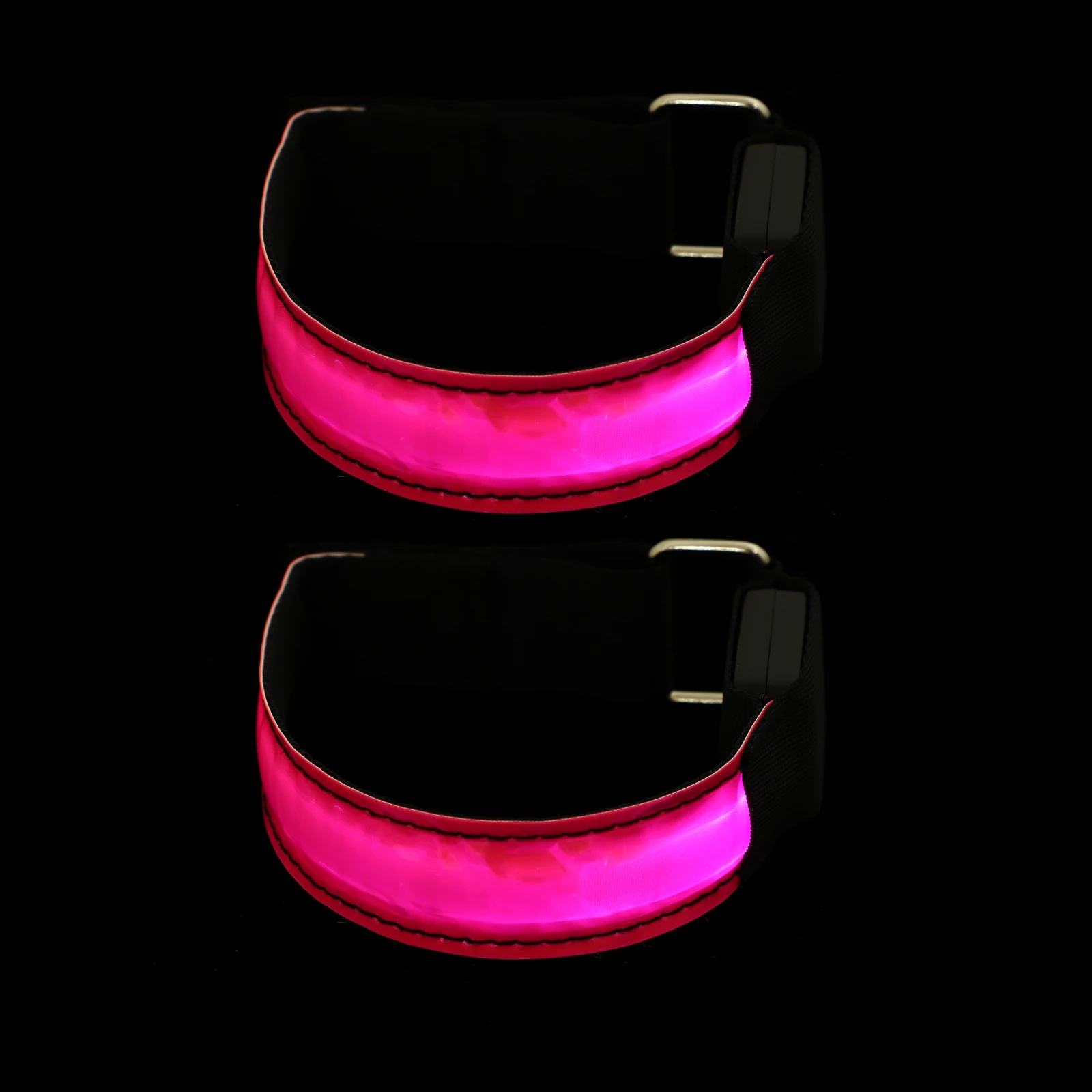 Correa de seguridad para brazo reflectante LED, brazalete para correr de noche, pulsera de seguridad de nailon ligero, accesorio para correr al aire libre, 2 uds.