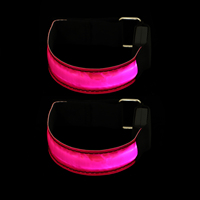 2Pcs Night Running Armband LED Light Reflective Armlet for Outdoor Safety Running Cycling Hiking Walking Glow in The Dark