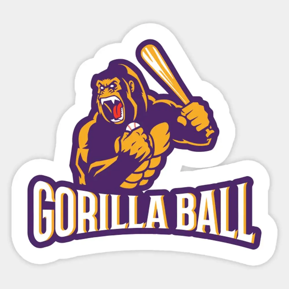 

Gorilla Ball | Винтажная наклейка в виде бейсбола в бабоне-румяне для декора ноутбука, спальни, автомобиля, милый мультяшный модный чемодан для общественных мест