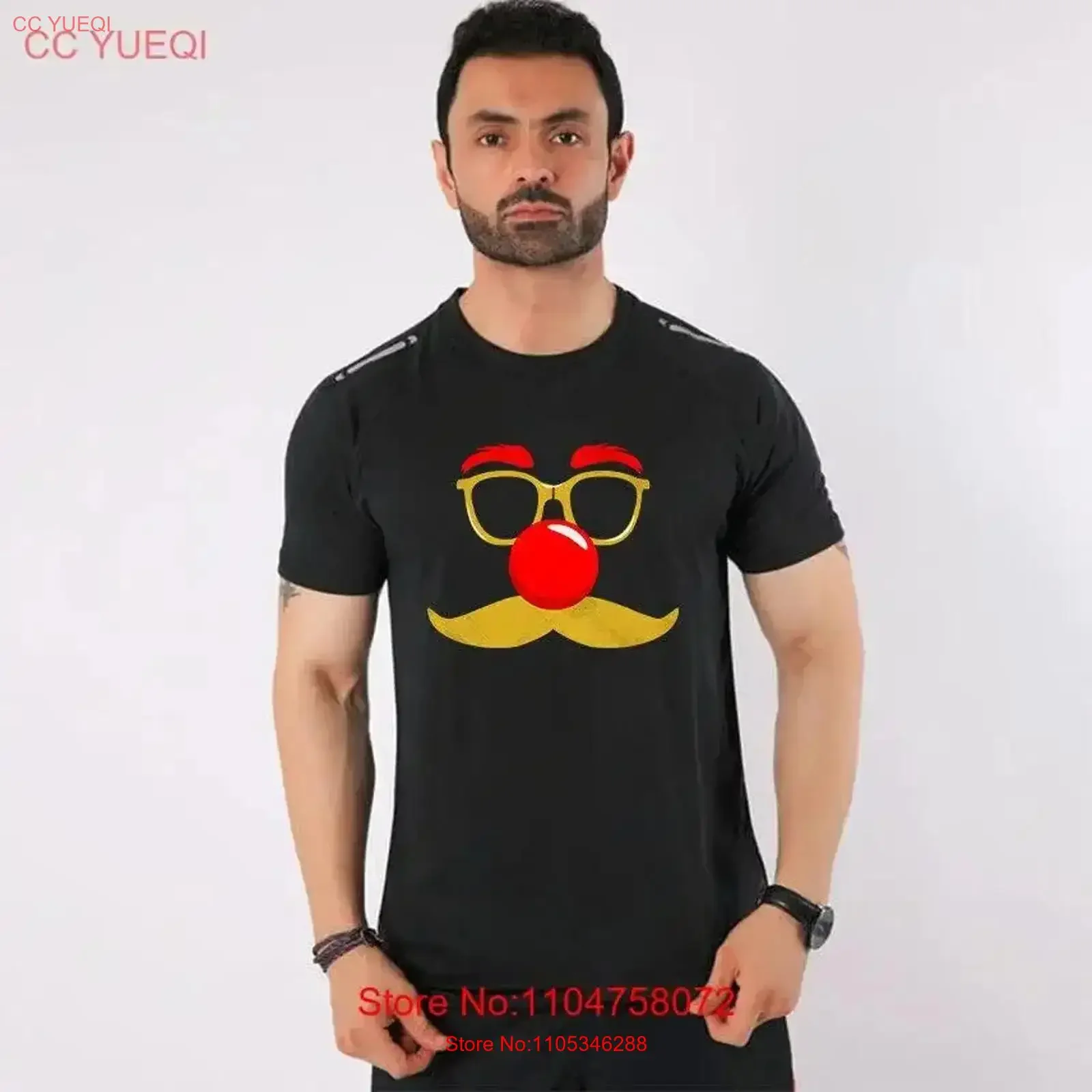 T-shirt de la Journée du nez rouge avec motif de lunettes et moustache, pour événement caritatif Comic Relief, style vintage, délavé, respirant, confortable, graphique, décontracté