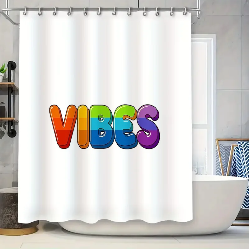

Яркая Радужная Вибрация Занавеска Для Душа Красочный Эстетический Декор Положительная Энергия Набор Для Ванной Комнаты ЛГБТ Гордость Настенное Искусство Современный Дом Accen
