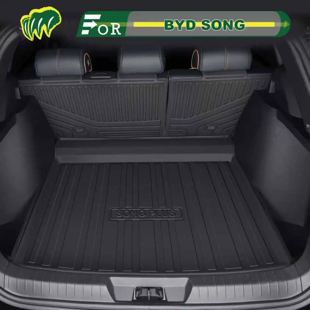 

For BYD SONG PLUS dmi/EV/fuel 2020-2025 TPE Custom Fit Car Trunk Mat Cargo Mat 3D Shaped Trunk Liner Chair-back Protection Mat