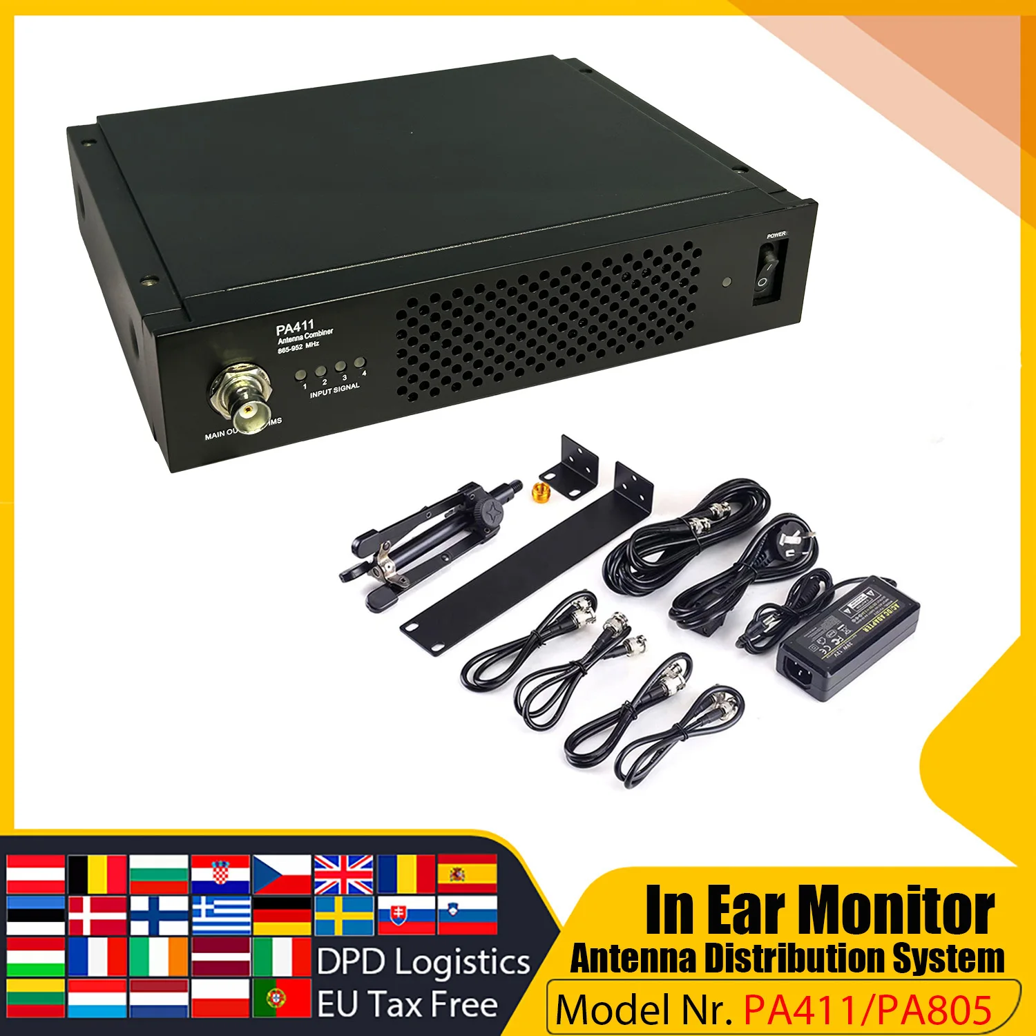 ADUZIC PA411 Antenna Distribution For In-Ear Monitor System PA805 Dual Antenna Passive 450-960Mhz Antena RF Signal Combiner - Image 5