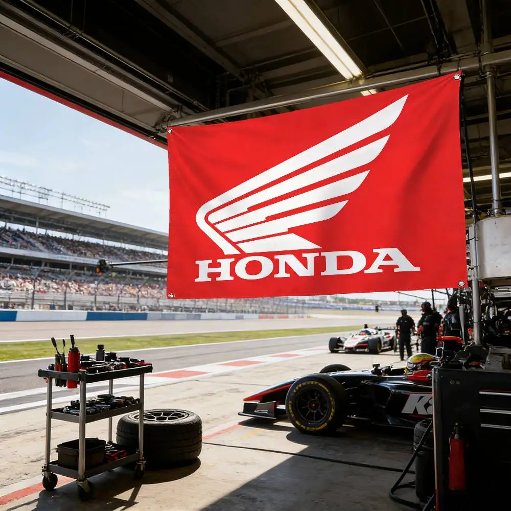 Motorcycle And Car Logo For HONDA Flag 120g Brushed Polyester Sublimation Printing Durable Hanging Flag For Home Decor Event