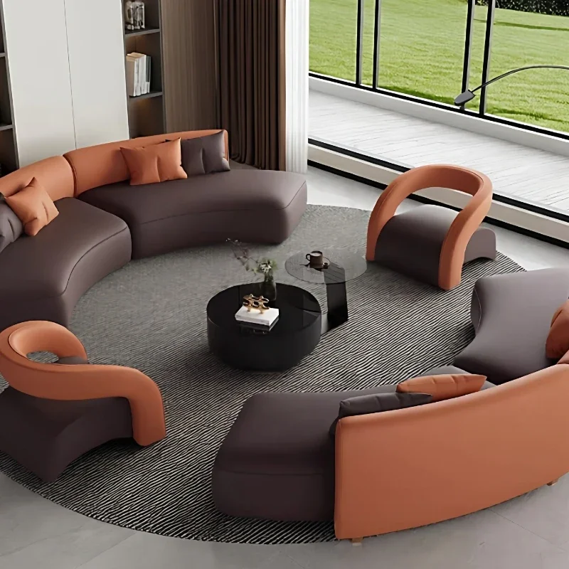 Semicircular arc color matching sofa beauty salon clothing store office hotel lobby rest area reception and negotiation