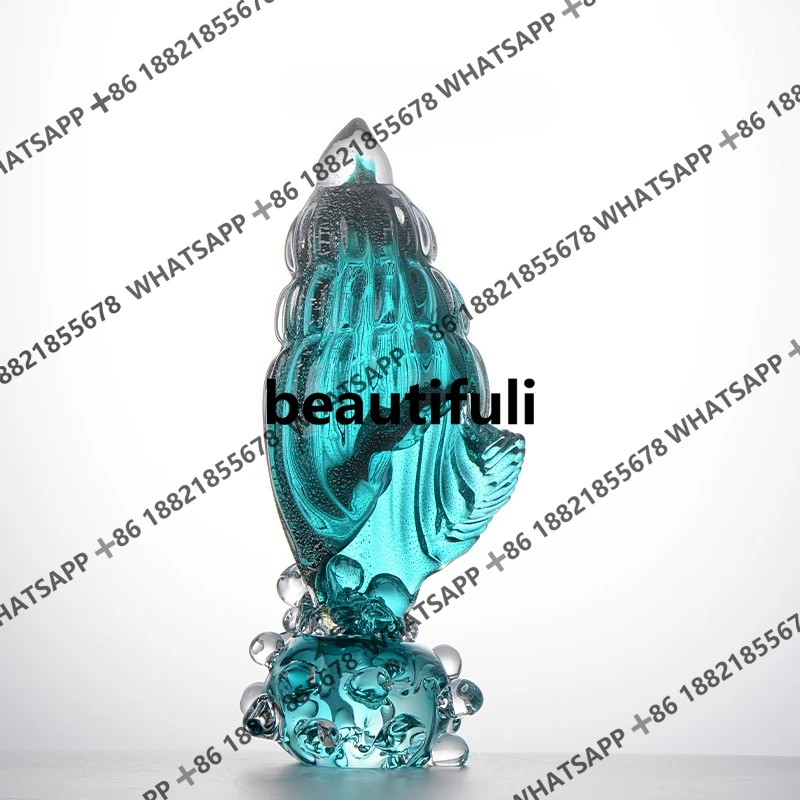 

Глазурованное художественное украшение в виде раковины, свет, роскошное высококачественное украшение для гостиной, дизайнерское украшение для входа, украшение для дома, ремесла