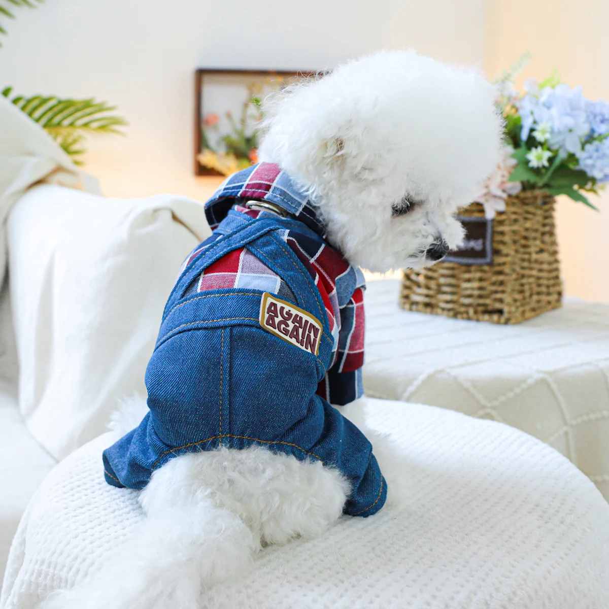 1PC Pet Clothing Spring and Autumn Handsome Cowboy Knight Four Legged Strap Pants Suitable for Small and Medium sized Dogs