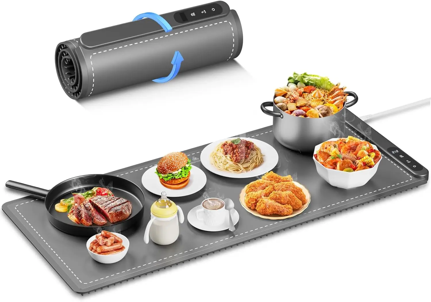 

Fast Heating Warming Mat for Food, XL 36'x16', Electric Food Warmer with 6 Level Adjustable Temperature and 6 Hours Timer