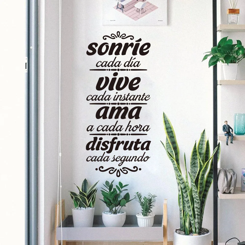 Spanish Smile, Live, Love, Enjoy Wall Sticker Living Room Bedroom Family Love Quote Wall Decal Kitchen Home Decor