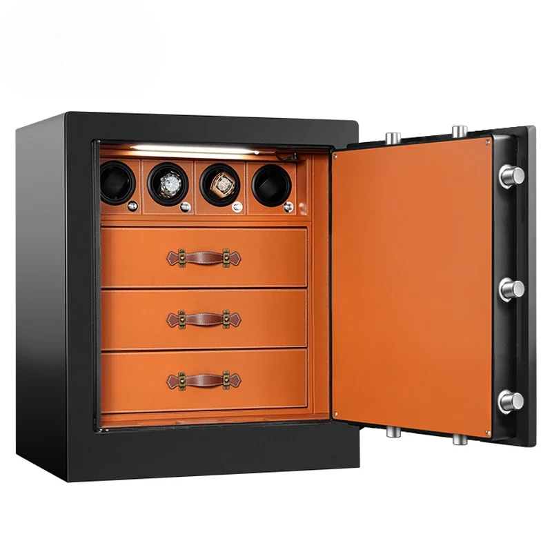 

Hot Selling Double Insurance Anti-theft Storage Cabinet Password Fingerprint Lock Safe Deposit Watch Winder Safe Box