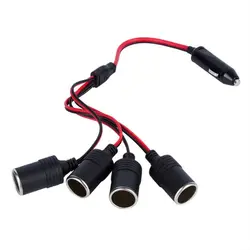 Car Cigarette Lighter Splitter 1 to 4 Female Socket Plug Power Adapter 4 Ways Connector 12V 24V 15A car accessaries