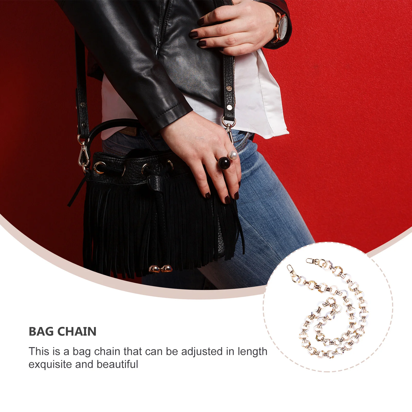 

HEALEEP Vintage Resin Chain for Bag Handle Shoulder Strap Detachable Fashion Accessory Women Handbag Replacement