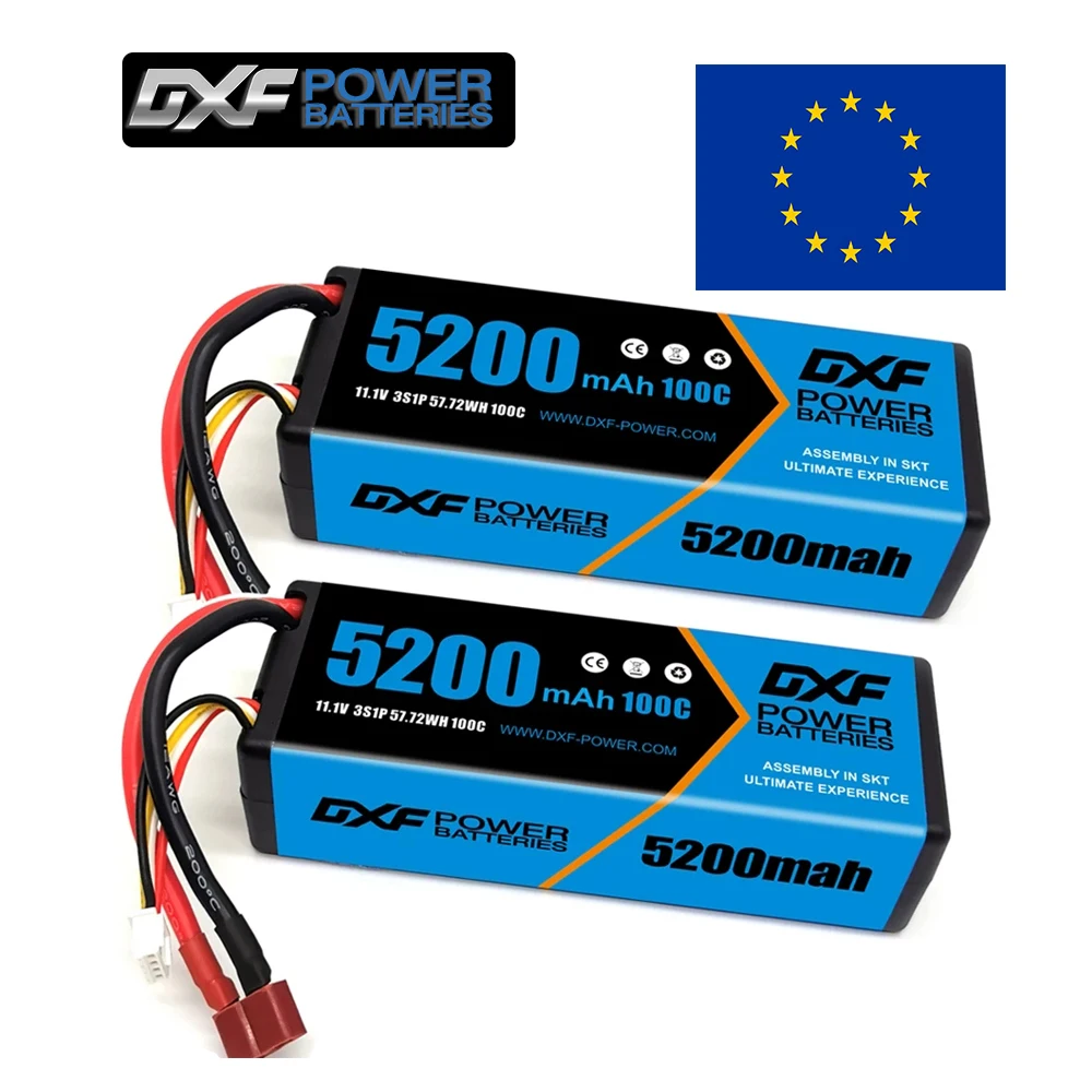 

DXF 3S Lipo 100C Battery 5200mAh 11.1V Blue Version Graphene Racing Series HardCase for RC Car Truck Evader BX Truggy 1/8 Buggy