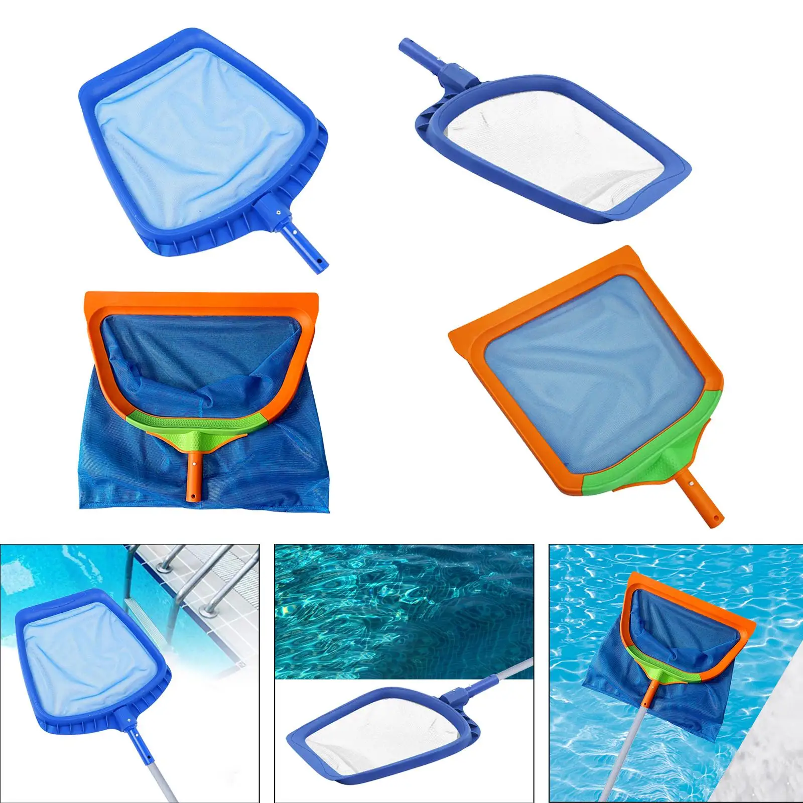 Piscina Folha Skimmer Net, Frame reforçado durável para spas, lagoas, piscinas infláveis infantis, ferramenta de limpeza de ancinho