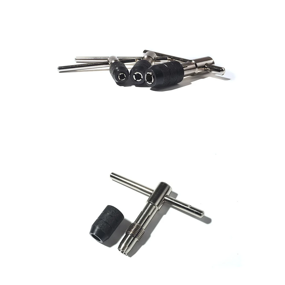 

3Pcs Adjustable T-Handle Ratcheting Tap Wrenches M3-6 M5-8 M6-12 Durable Ratchet Holder for Metalworking
