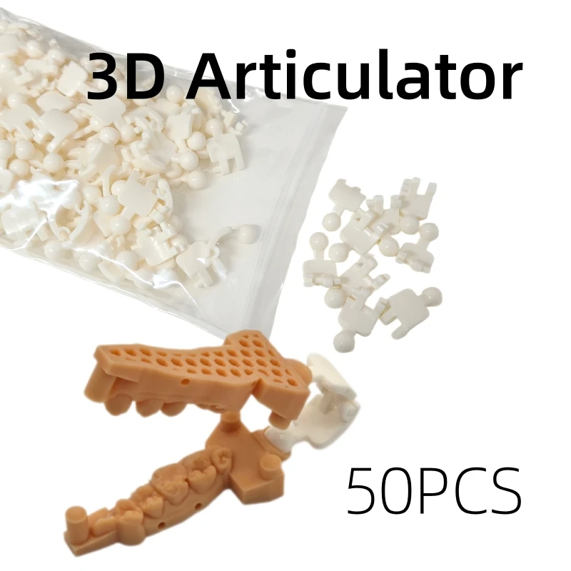 50 PCS Disposable 3D Articulator Plastic Single-use Articulators Dental Lab
