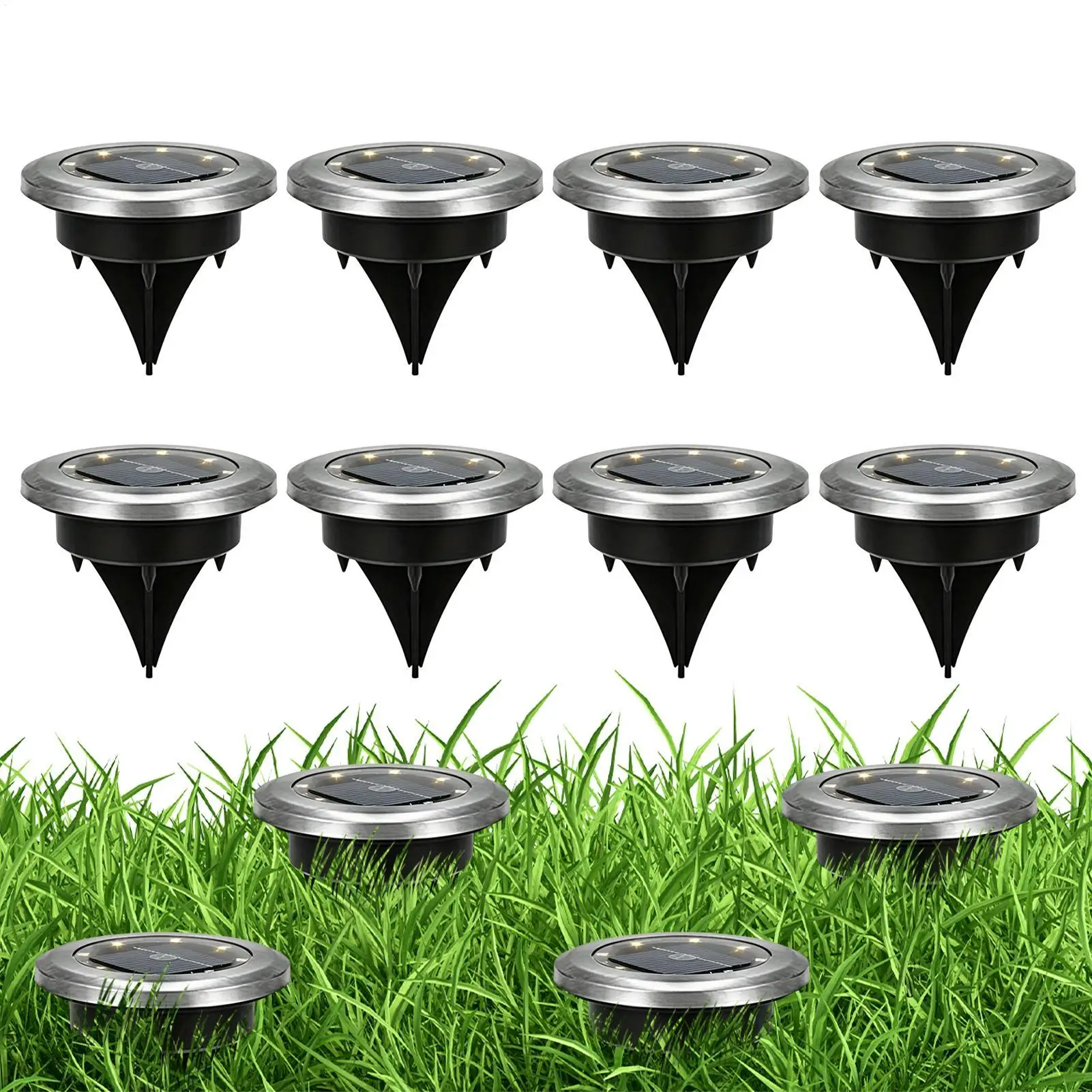 

Solar Ground Lights Outdoor 8-Piece Auto On Off Bright Solar Garden Lights Outdoor Decor For Lawn Yard Porch Deck Sidewalk
