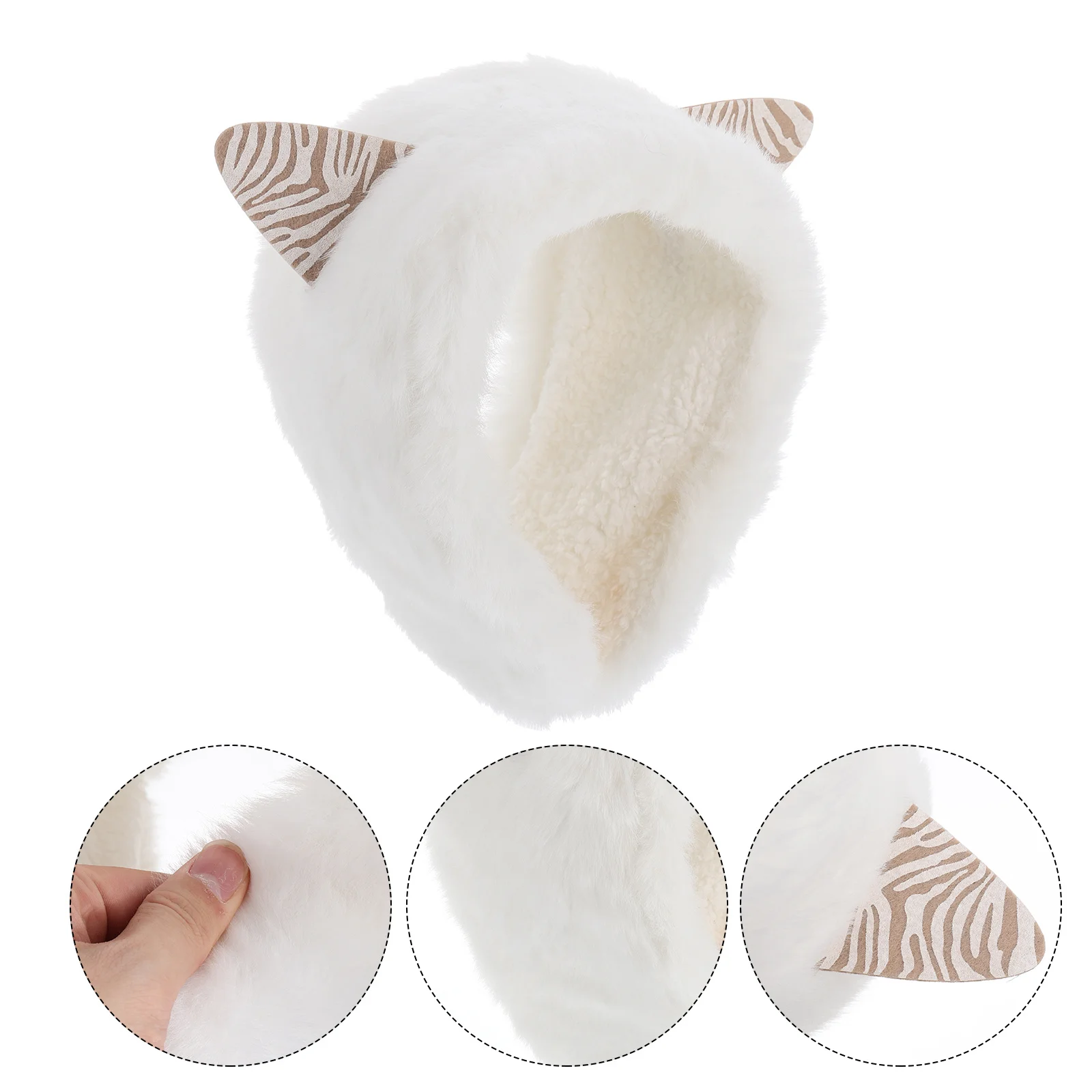 1 قطعة عقال أذن القط الدافئة لغطاء الأذن الكرتون لطيف لينة مريحة قبعة الشتاء غطاء كل مباراة نمط الاستخدام الداخلي في الهواء الطلق #3