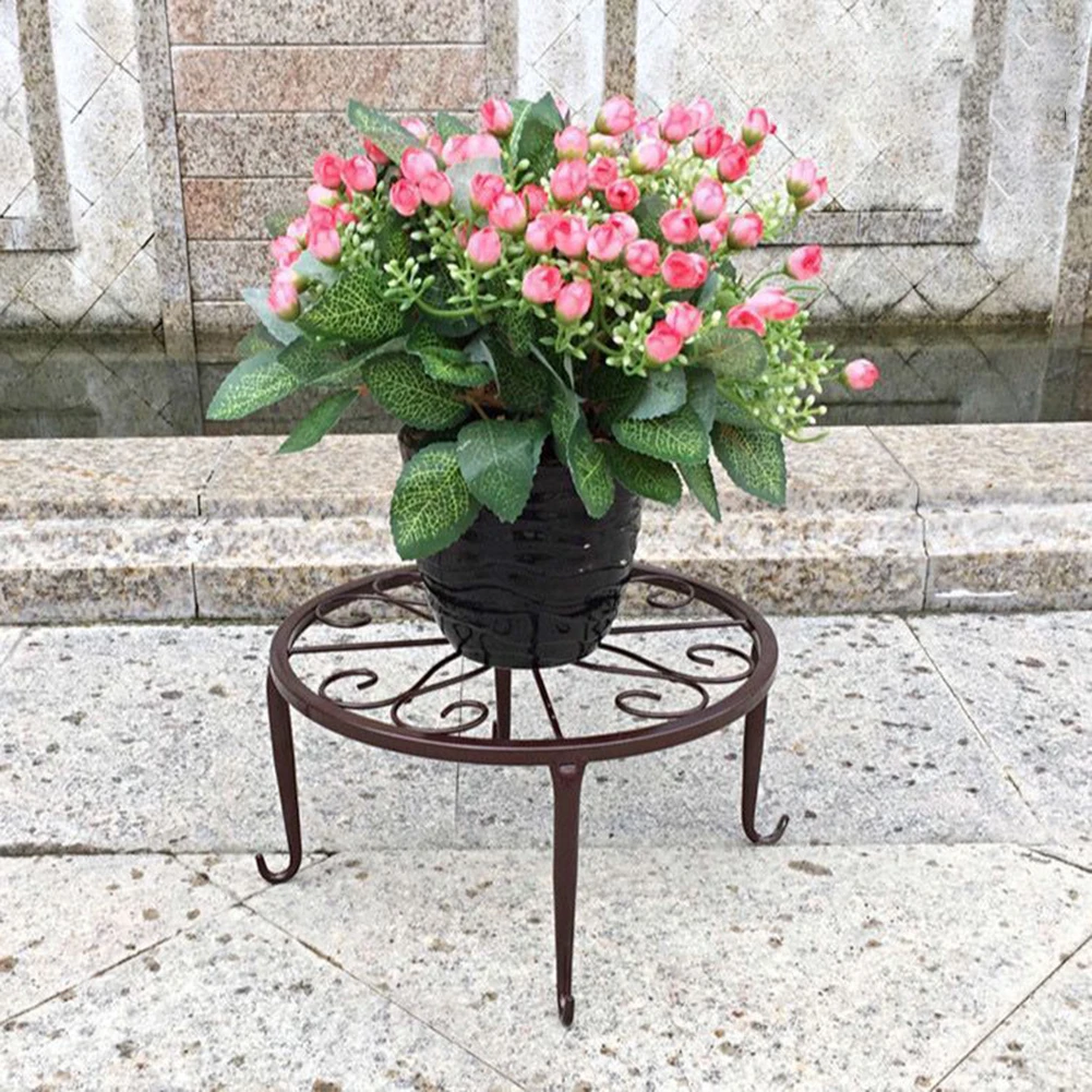 24cm Heavy Duty Metal Rustproof Iron Plant Stand Flower Pot Base Holder Home Garde  Indoor Outdoor Plant Display