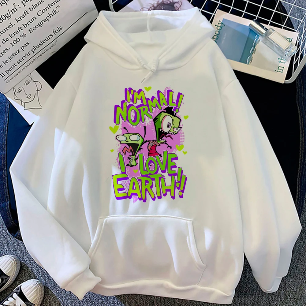 Invader Zim hoodies women sweat y2k Winter  gothic anime sweatshirts clothing women long sleeve top pulls